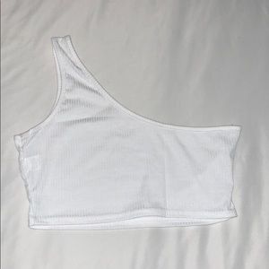 One Shoulder Sleeveless Crop Tank Top